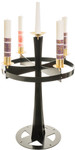 Floor Standing Advent Wreath with Solid Brass Accents – 54"