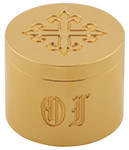 24K Gold-Plated Oil Stock with Engraved Cross