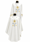 White Primavera Marian Chasuble or Dalmatic with Embroidery