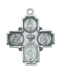 Sterling Silver 4-Way Cross Pendant - 24" Chain