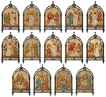 Hand-Carved Gothic Stations of the Cross – 30" | Set of 14