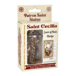 St. Cecilia Hand Painted Solid Resin Statue - 4"