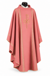 Linea Style Chasuble with Gold and Silk Chi Rho Embroidery