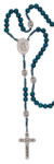 Blue Wood Cord St Michael Rosary