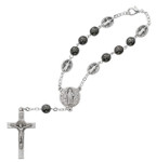Hematite St. Benedict One Decade Auto Rosary 