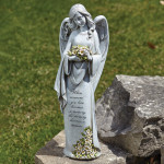 Memorial Angel Statue With Flowers