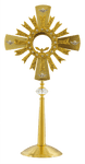 24K Gold-Plated Radiant Sunburst Monstrance with Crystal Accents 