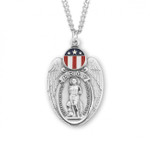 United States Army Red, White, and Blue Enameled St. Sebastian Medal - 24"Chain