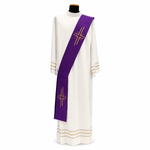 Primavera Deacon Stole with Gold Cross Embroidery