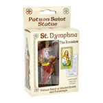 St. Dymphna Solid Resin Handpainted Statue - 4"