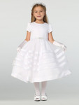 Communion Dress - Satin Bodice with Organza Overlay
