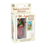 St. Agatha Hand Painted Solid Resin Statue - 4"
