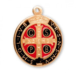 Back of St Benedict Gold plate over Sterling Silver Medal