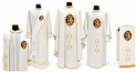 St. Joseph Anniversary Vestments & Lectern Cover in Ivory Primavera Fabric