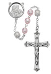 7MM Pink and Pearl Rosary  7MM Pink and Pearl Rosary