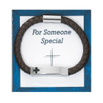 Cross ID Magnetic Leather Bracelet