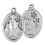 St Patrick Antiqued Silver Oxidized Medal