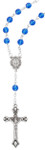 Blue Crystal Miraculous Medal Auto Rosary 