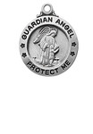 Sterling Silver Guardian Angel Pendant - 18" Chain