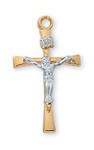 Gold-over Sterling Silver Two-Tone Crucifix - 16-18" Chain