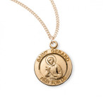 Gold-over Sterling Silver Round St. Gerard Medal - 18" Chain