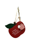 4" Apple with Heart Teacher Ornament 