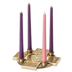 Gold Finish Cross Shaped Advent Candle Holder Gold Finish Cross Shaped Advent Candle Holder