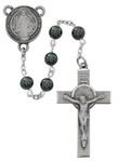 6MM St Benedict Genuine  Hematite Bead Rosary