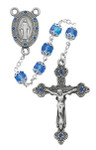 7MM Blue Glass Capped Bead Rosary