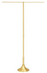 Solid Satin Brass Processional Banner Stand – Telescoping or Rigid Shaft