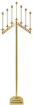 Solid Brass 7-Light Floor Candelabra – Nickel or Polished Brass | 60" H