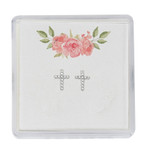 Silver Crystal Cross Earrings 