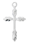 Sterling Silver or Gold-over Sterling Silver Wheat Cross - 16-18" Chain
