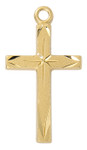 Gold-over Sterling Silver Engraved Cross with Brite Cuts - 16-18" Chain