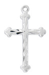 Sterling Silver or Gold-over Sterling Silver Cross Pendant with Brite Cuts - 16-18" Chain