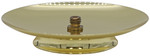 Solid Brass Low-Profile Altar Candlestick with Oil Adapter 