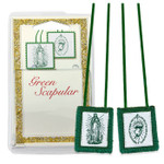 Green Wool Scapular with Deluxe Packaging 