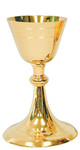 24K Bright Gold-Plated Chalice with Latin Engraving 
