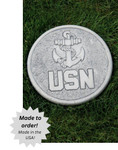 United States Outdoor Cement Navy Stepping Stone - 10" United States Outdoor Cement Navy Stepping Stone - 10"