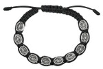 Adjustable Black Cord St. Michael Bracelet 