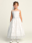 Communion Dress - Embroidered Tulle with Sequins Dress