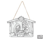 Colorable Wooden Holy Family Ornament