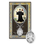 St. Charbel Pewter Pendant with Prayer Card 