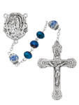 Blue Metallic Glass Rosary 