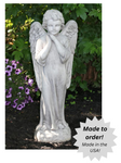 Gazing Angel Outdoor Cement Garden Statue - 29" 