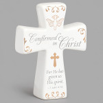 “Confirmed in Christ” - Confirmation Tabletop Cross with Scripture