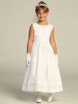 Communion Dress - Cotton with Lace Trim