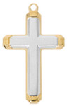 Gold-over Sterling Silver Two-Tone Cross with Chain