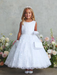 Communion Dress - Lace with Scalloped Hem Trim 