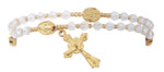 Gold-Plated Crystal Twistable Rosary Bracelet 